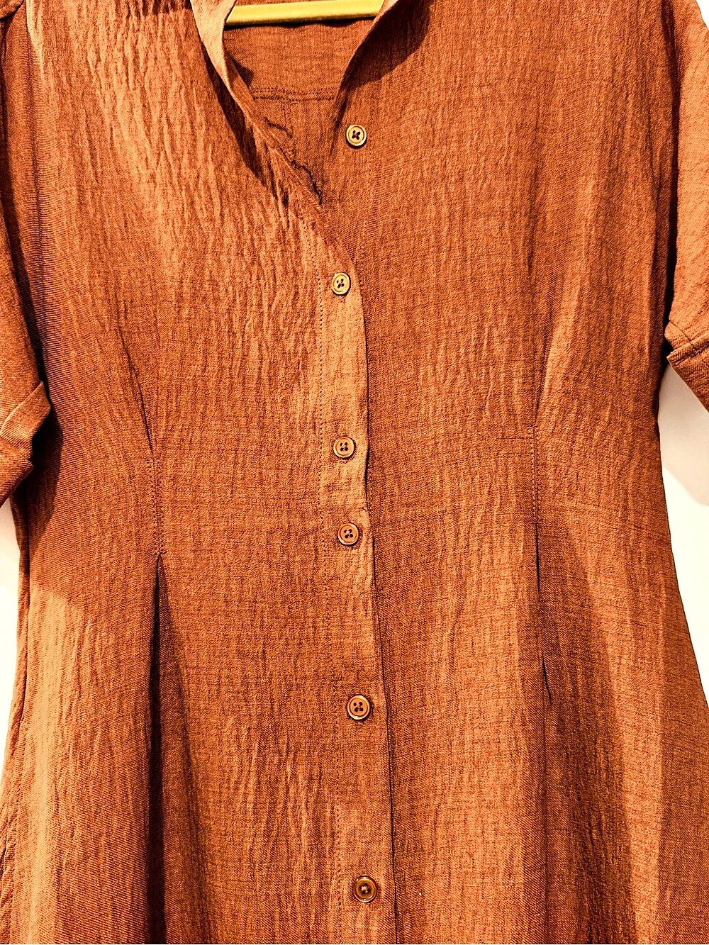 Max Studio Button-Front Maxi Dress in Brown Size Medium worn once and not out of - Picture 5 of 7